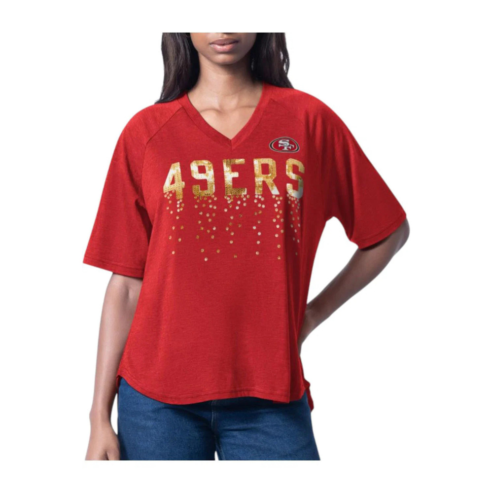 NFL Women's Sequin Top by Glll - 49ers - Regular